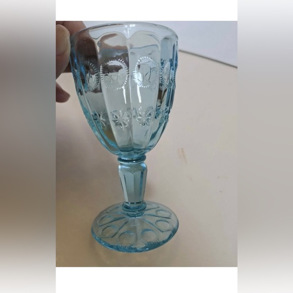 Vintage Fenton for LG Wright Ice Blue Priscilla Goblet - Picture 8 of 8